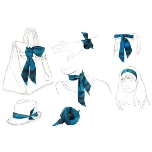 Set of 2 Gray Cheetah Twilly Purse Head Scarves - Picture 7 of 8